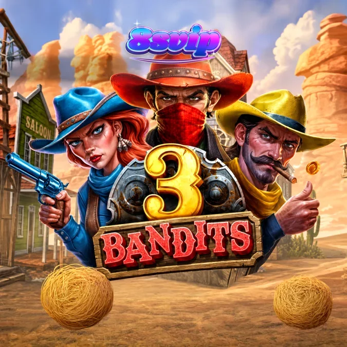 Tampilan visual permainan slot 3 Bandits dengan tema Wild West