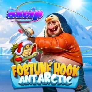 Tampilan visual slot Fortune Hook Antarctic dengan tema memancing di kutub